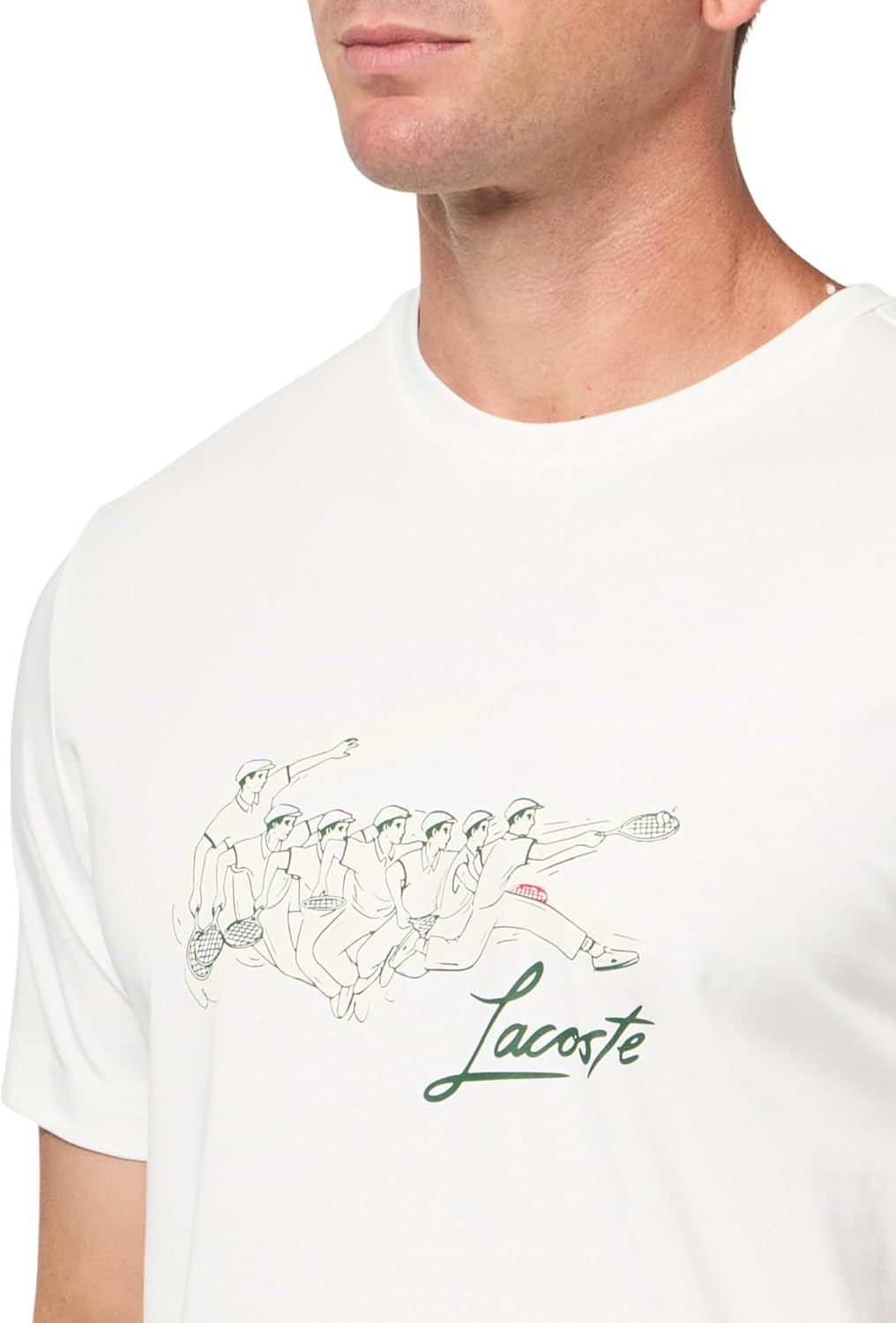 image:imageLacoste Mens Ren Print Tennis Heritage TShirtFlourFlour