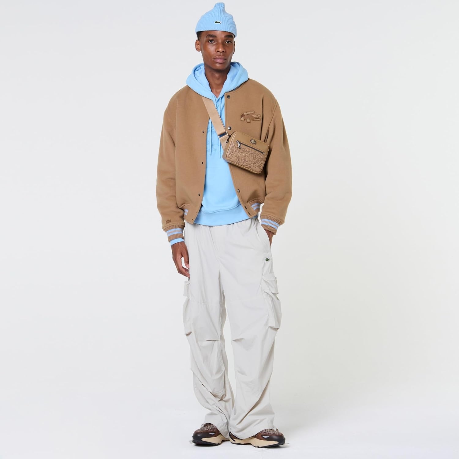 image:imageLacoste Mens Rib Knit Brushed Wool BeanieLight Blue