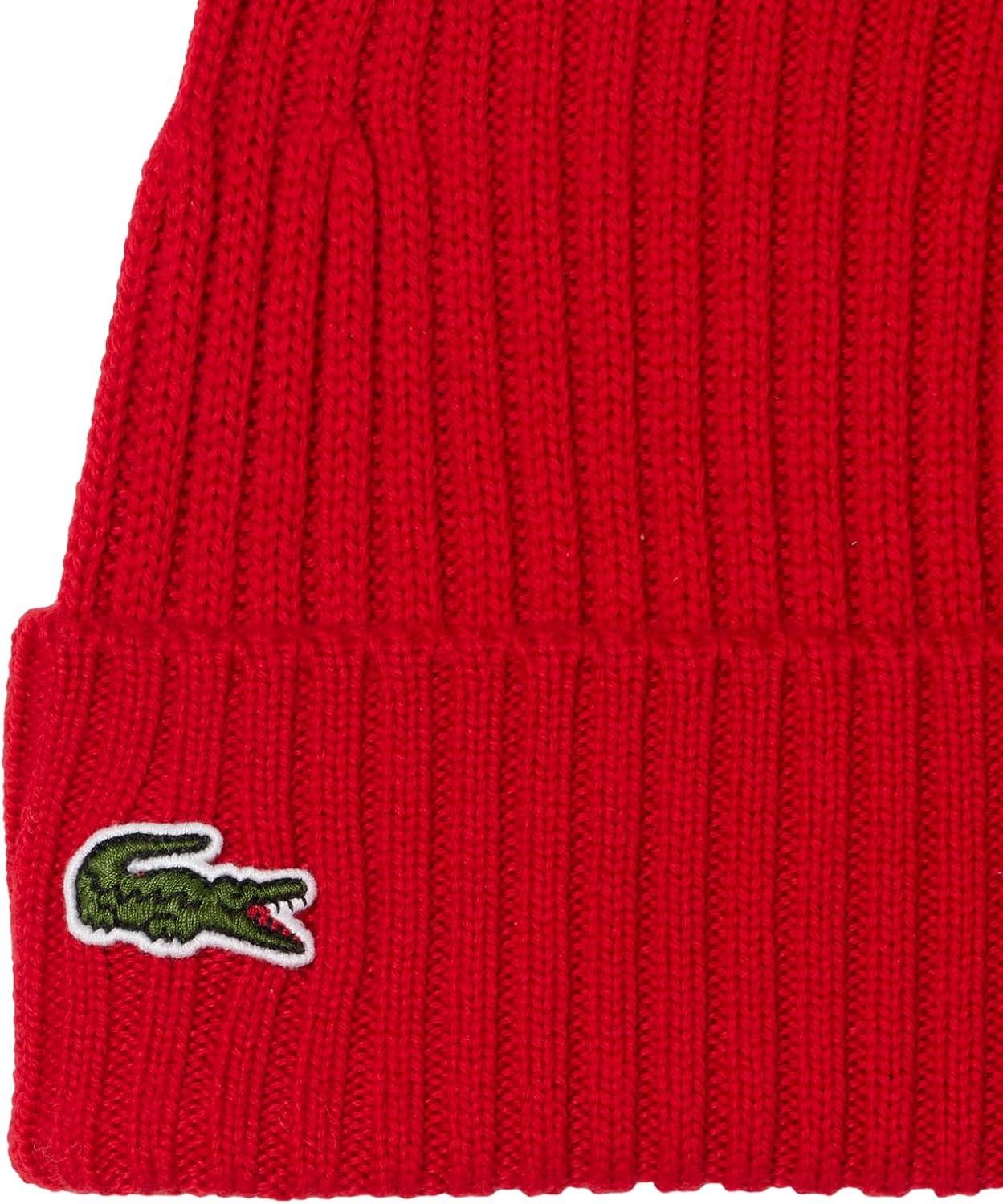 image:imageLacoste Mens Rib Knit Brushed Wool BeanieRed
