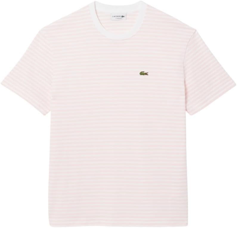 image:imageLacoste Mens Short Sleeve Classic Fit Crew Neck Tee ShirtWhite Flamingo