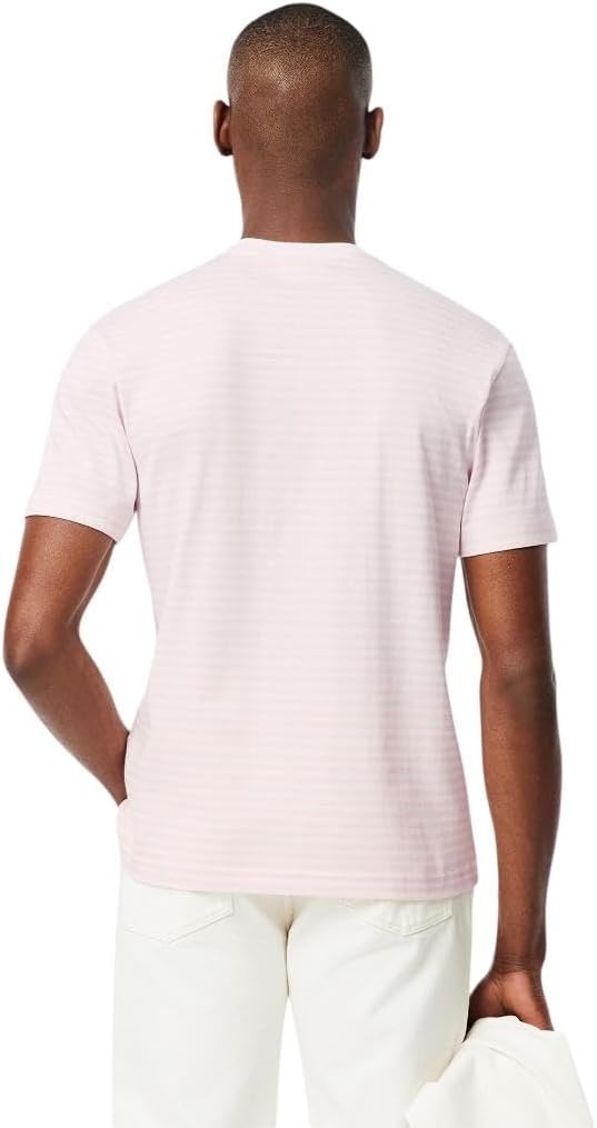 image:imageLacoste Mens Short Sleeve Classic Fit Crew Neck Tee ShirtWhite Flamingo