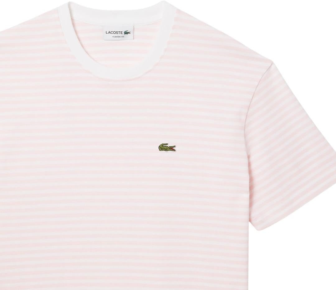 image:imageLacoste Mens Short Sleeve Classic Fit Crew Neck Tee ShirtWhite Flamingo