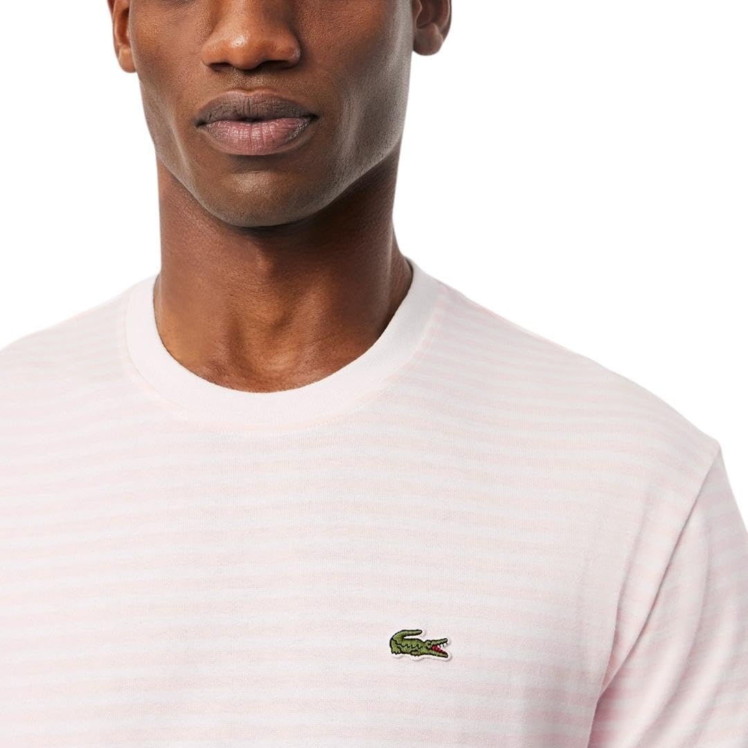 image:imageLacoste Mens Short Sleeve Classic Fit Crew Neck Tee ShirtWhite Flamingo