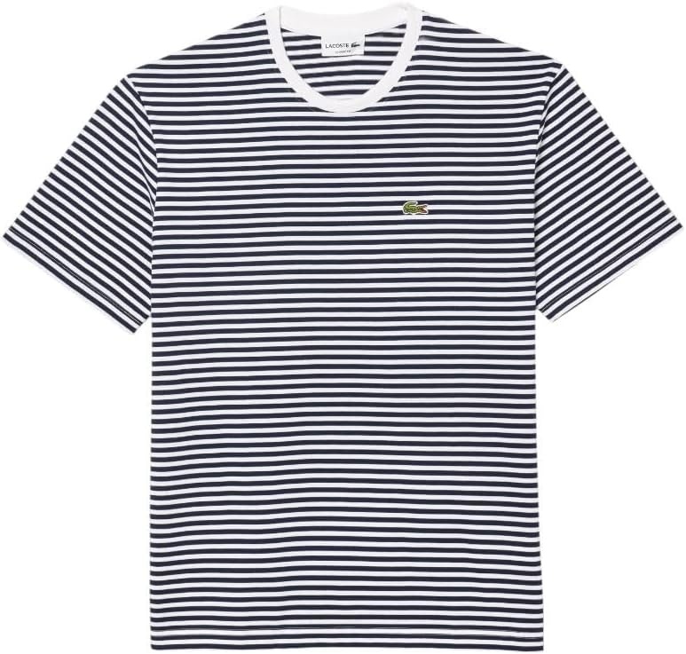 image:imageLacoste Mens Short Sleeve Classic Fit Crew Neck Tee ShirtWhiteNavy Blue