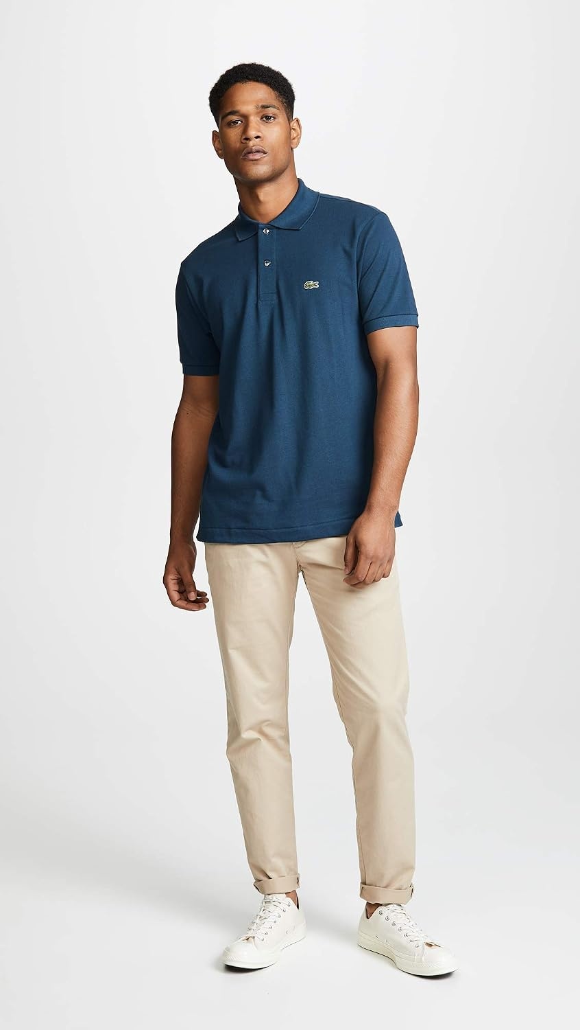 image:imageLacoste Mens Short Sleeve Classic Pique Polo ShirtAzurite Blue