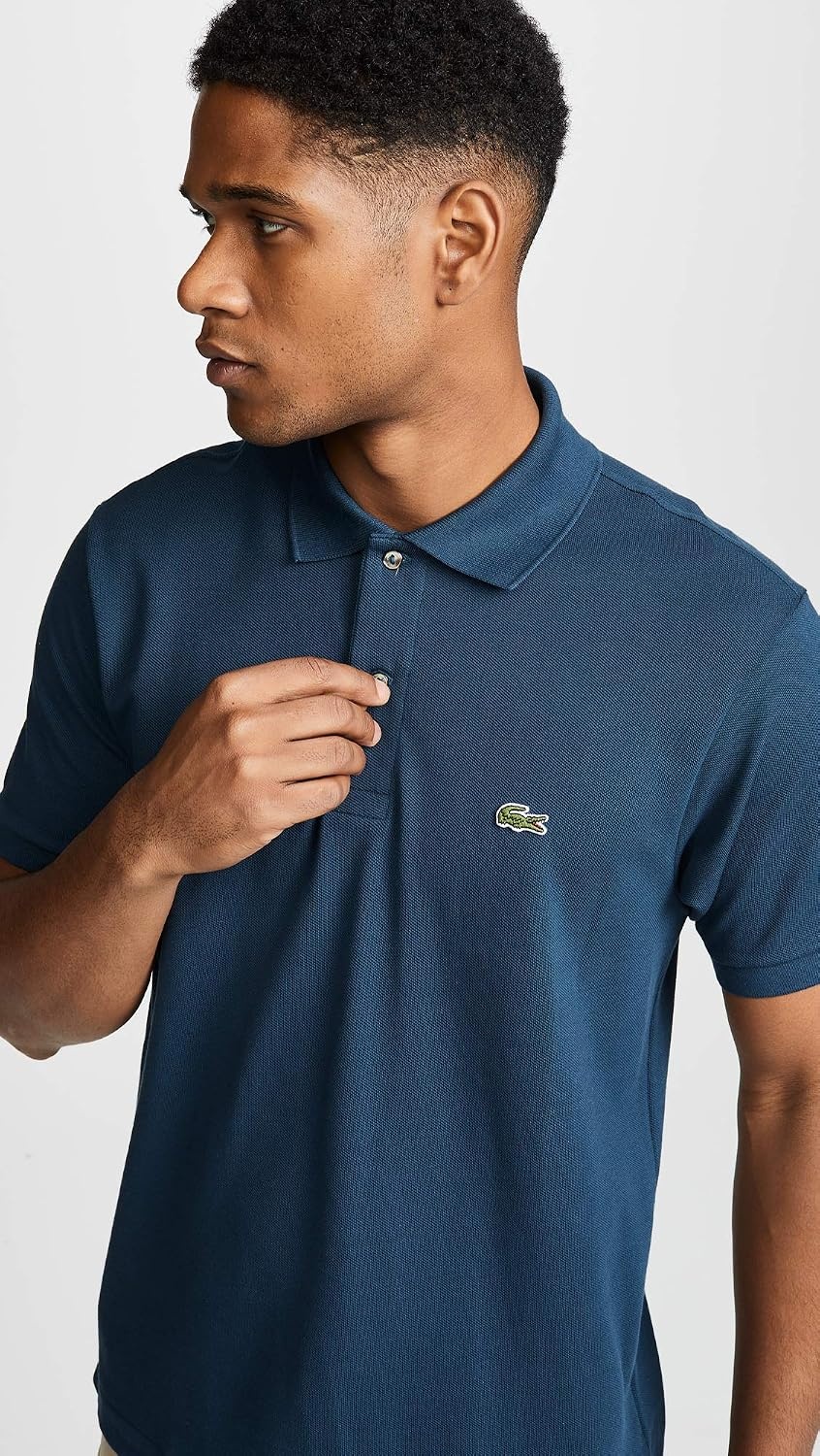 image:imageLacoste Mens Short Sleeve Classic Pique Polo ShirtAzurite Blue