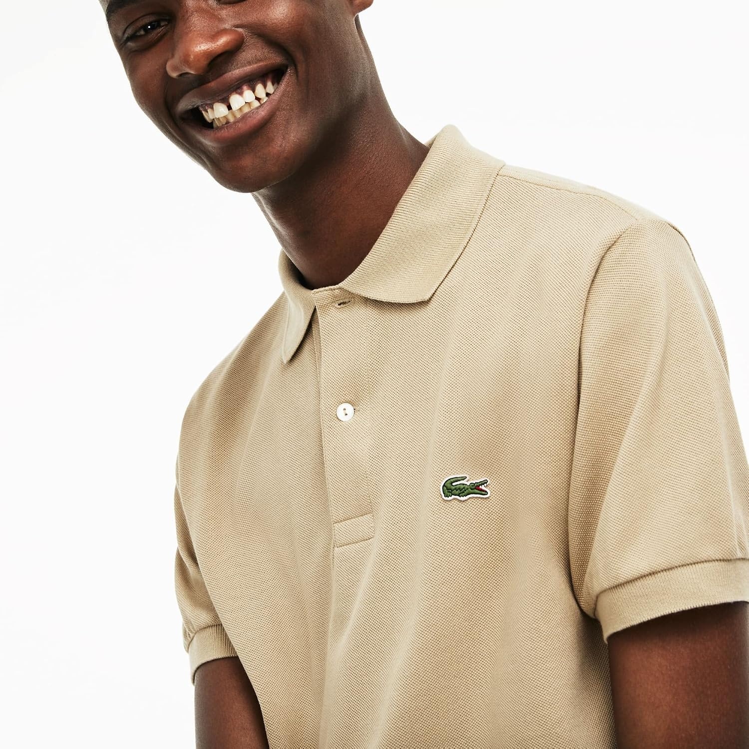 image:imageLacoste Mens Short Sleeve Classic Pique Polo ShirtBeige