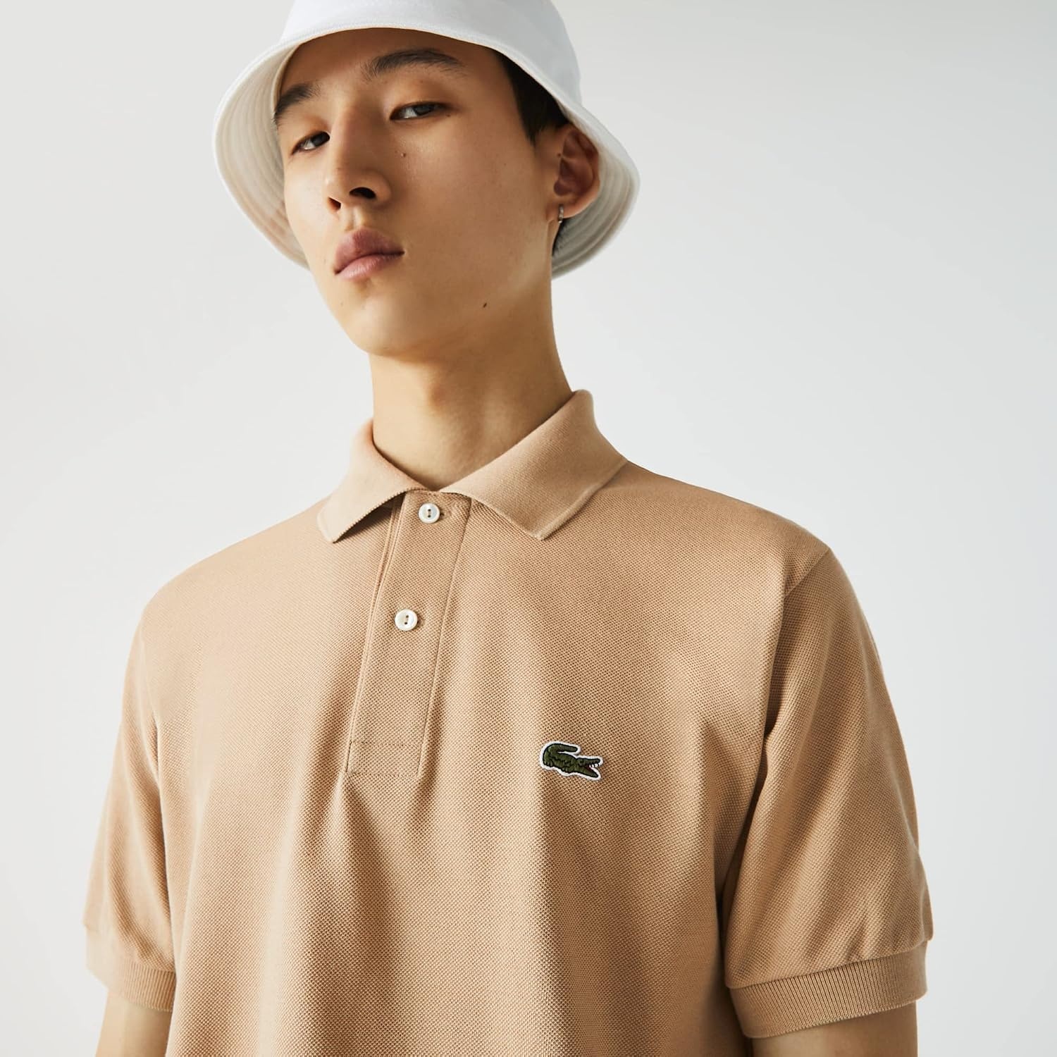 image:imageLacoste Mens Short Sleeve Classic Pique Polo ShirtBeige