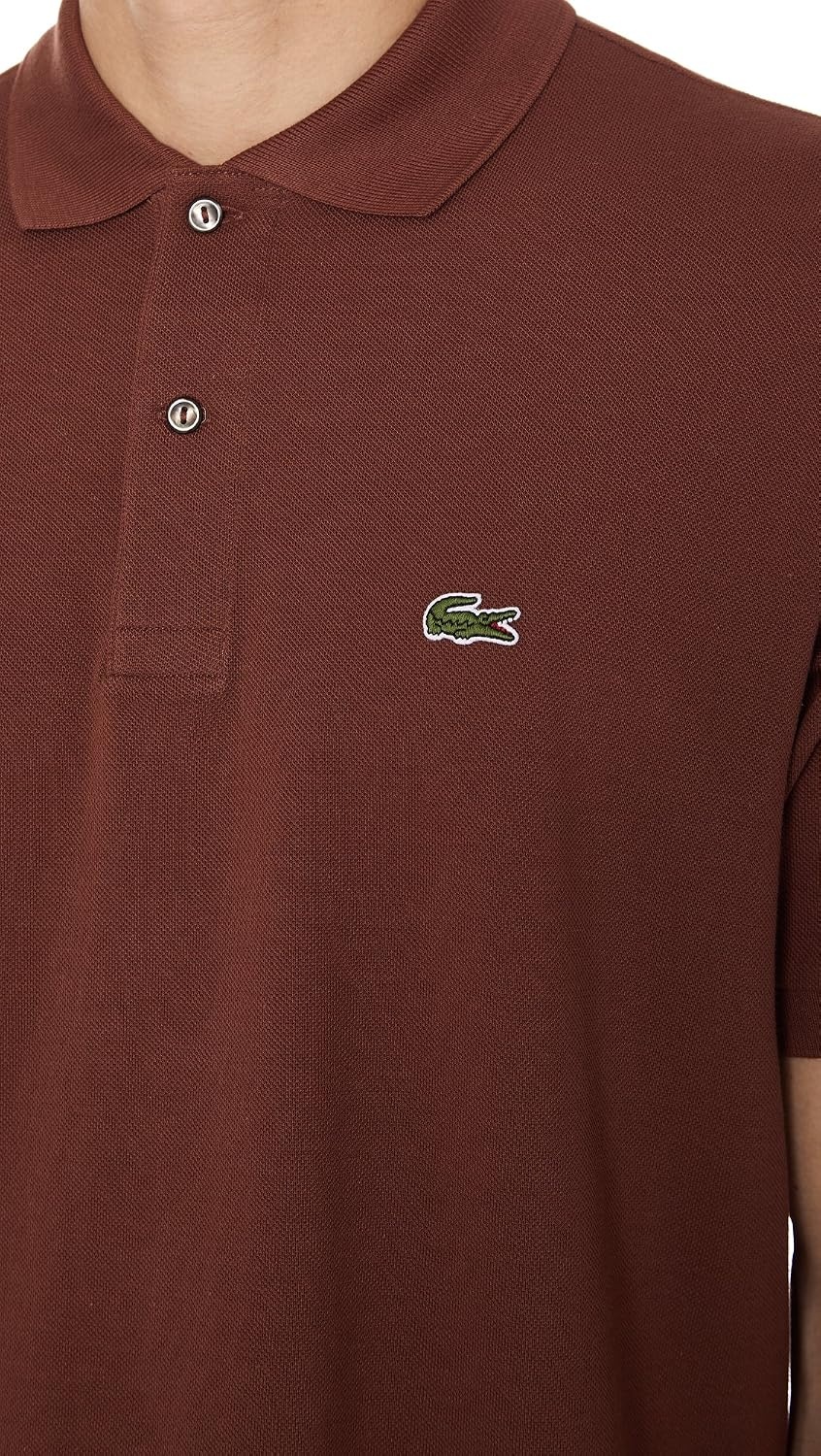 image:imageLacoste Mens Short Sleeve Classic Pique Polo ShirtCevennes Brown