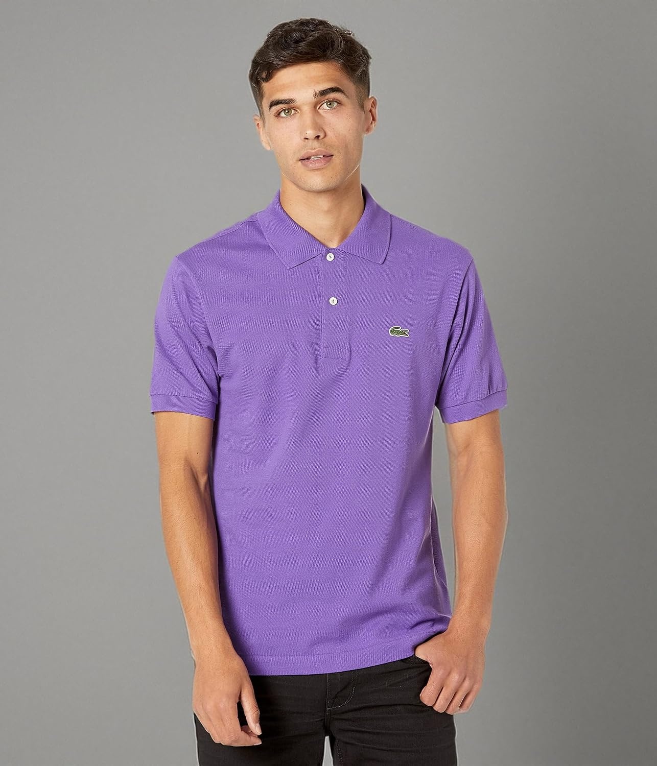 image:imageLacoste Mens Short Sleeve Classic Pique Polo ShirtLavender