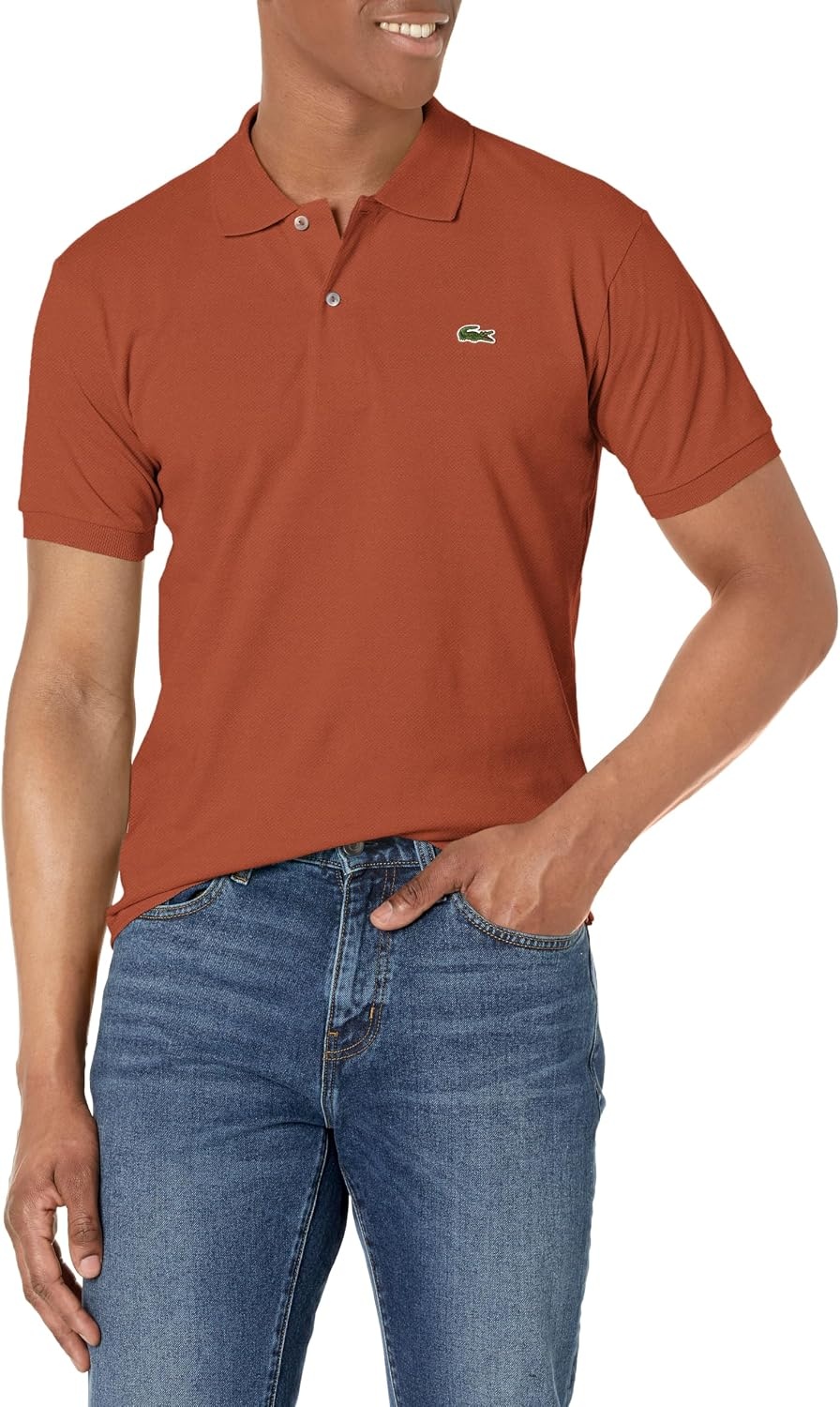 image:imageLacoste Mens Short Sleeve Classic Pique Polo ShirtMyrrh