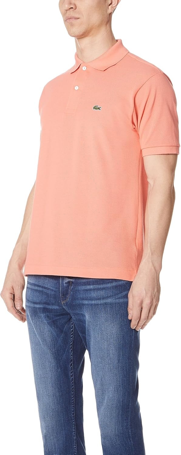 image:imageLacoste Mens Short Sleeve Classic Pique Polo ShirtPeach