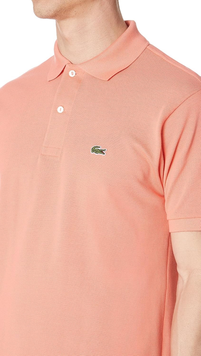 image:imageLacoste Mens Short Sleeve Classic Pique Polo ShirtPeach