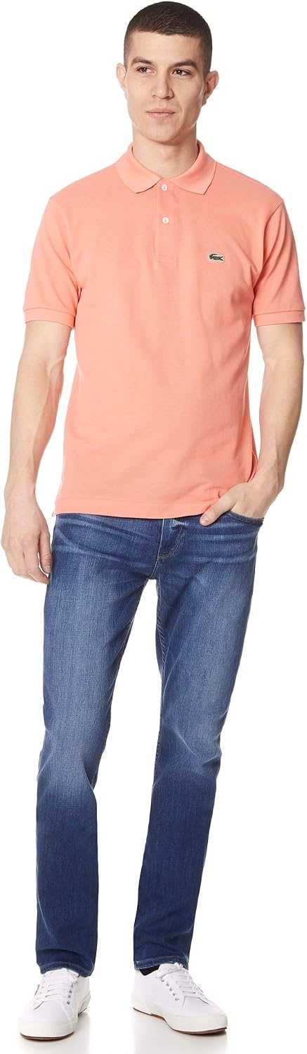 image:imageLacoste Mens Short Sleeve Classic Pique Polo ShirtPeach