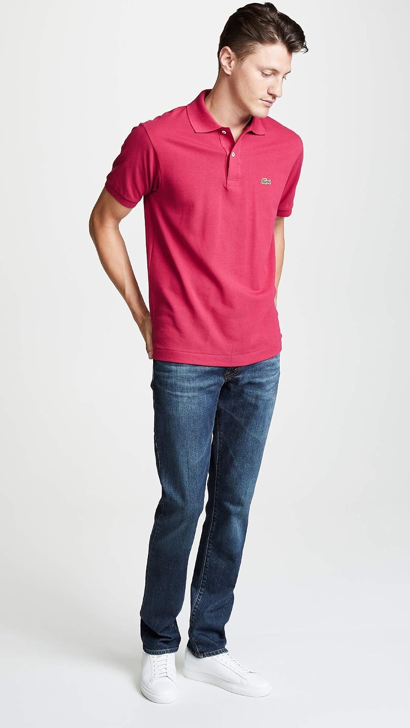 image:imageLacoste Mens Short Sleeve Classic Pique Polo ShirtPiping Red