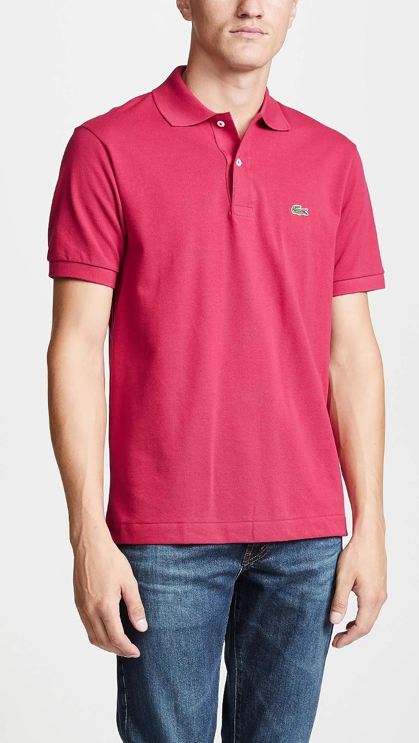 image:imageLacoste Mens Short Sleeve Classic Pique Polo ShirtPiping Red