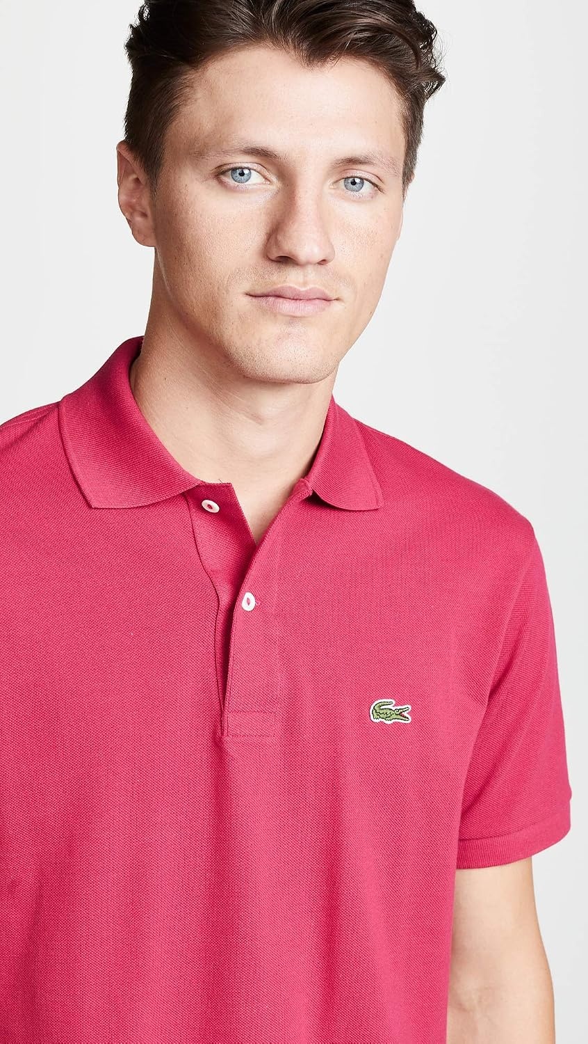 image:imageLacoste Mens Short Sleeve Classic Pique Polo ShirtPiping Red