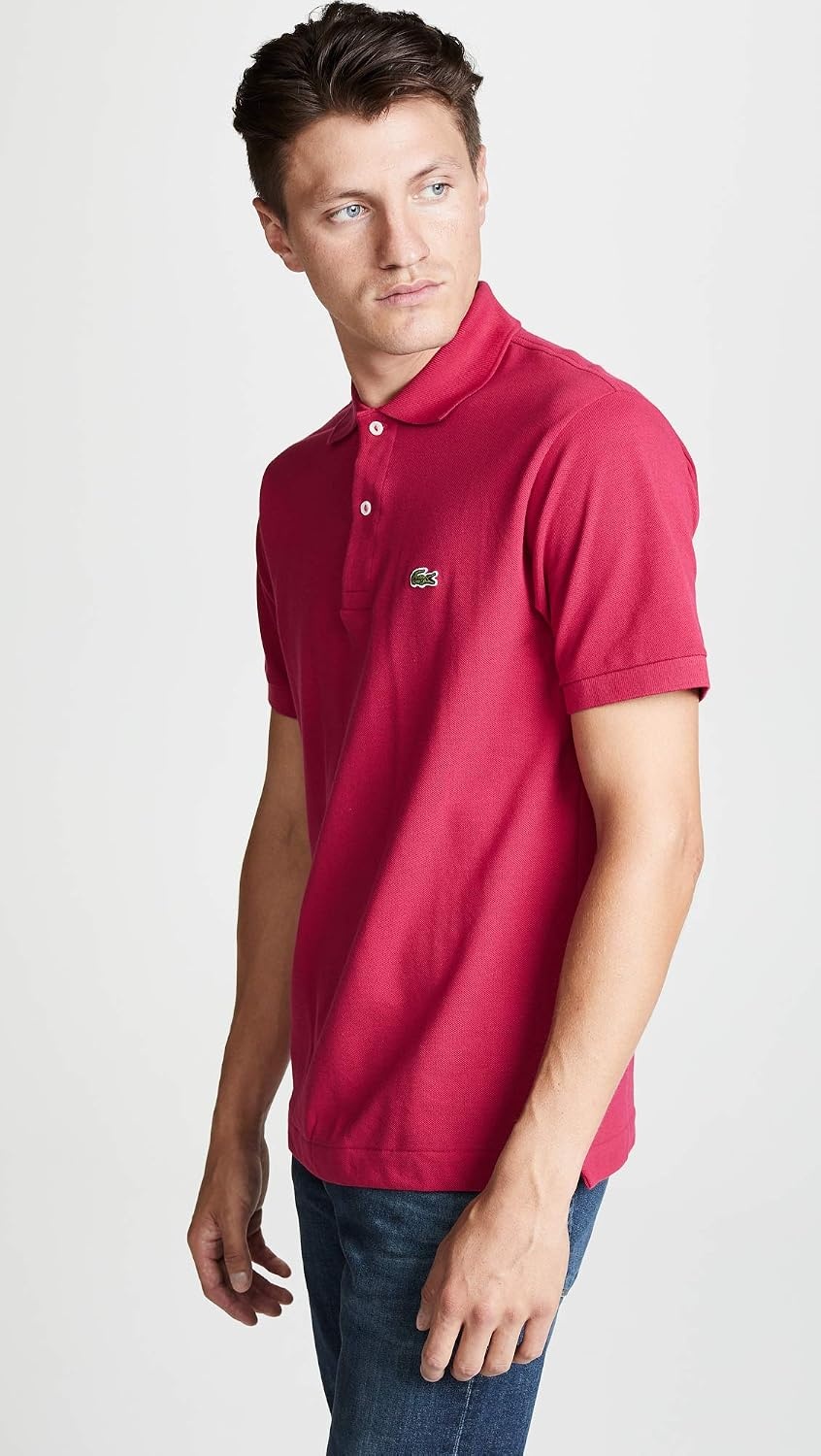 image:imageLacoste Mens Short Sleeve Classic Pique Polo ShirtPiping Red