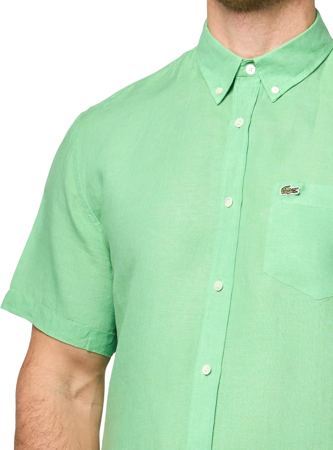 image:imageLacoste Mens Short Sleeve Linen ShirtLiamone