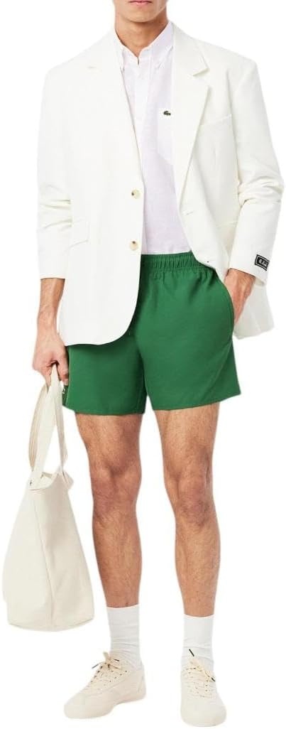 image:imageLacoste Mens Short Sleeve Linen ShirtWhite