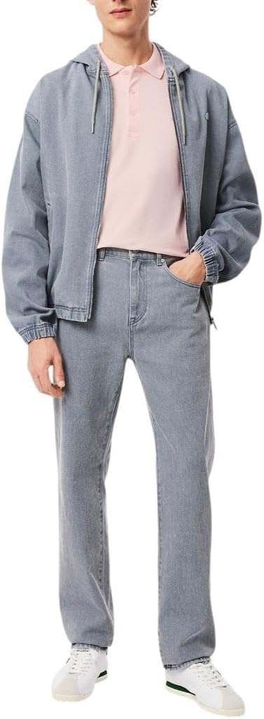 image:imageLacoste Mens Short Sleeve Stretch Grey Croc Pique PoloFlamingo