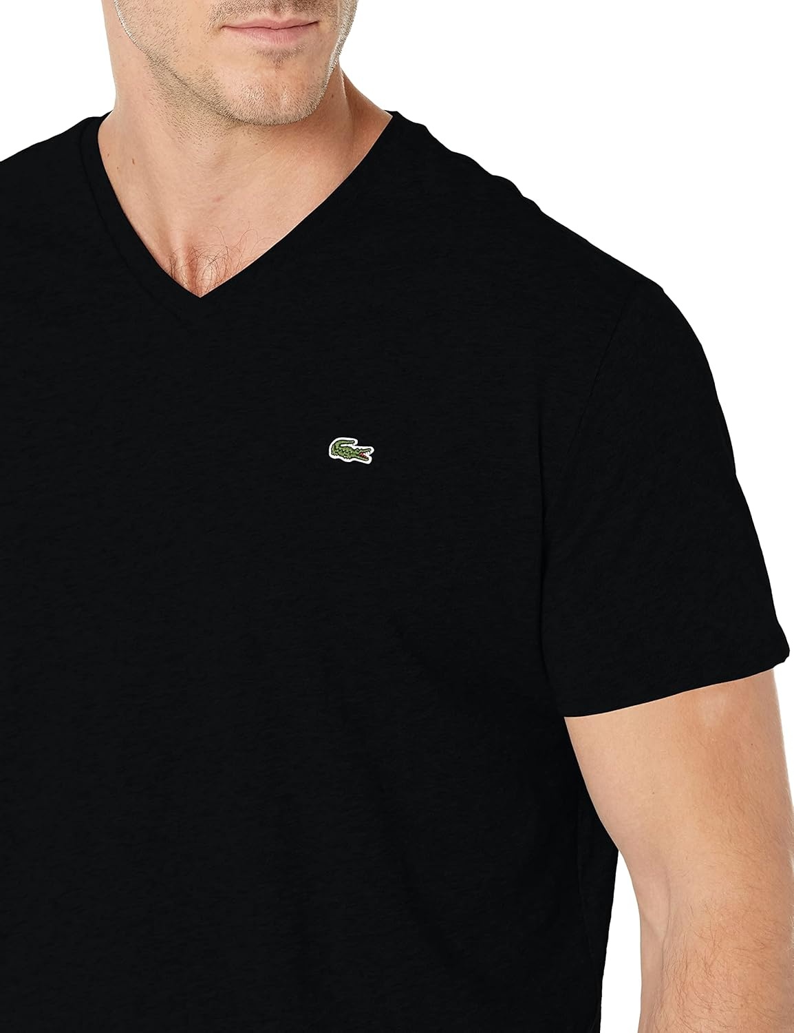 image:imageLacoste Mens Short Sleeve VNeck Pima Cotton Jersey TShirtBlack