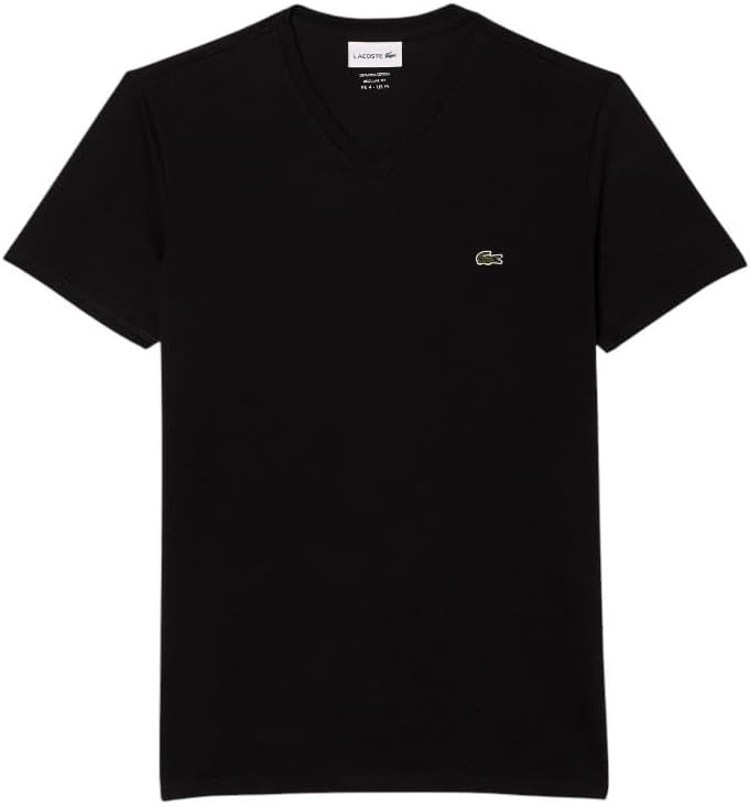 image:imageLacoste Mens Short Sleeve VNeck Pima Cotton Jersey TShirtBlack