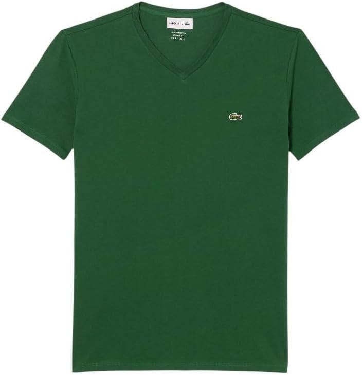 image:imageLacoste Mens Short Sleeve VNeck Pima Cotton Jersey TShirtGreen