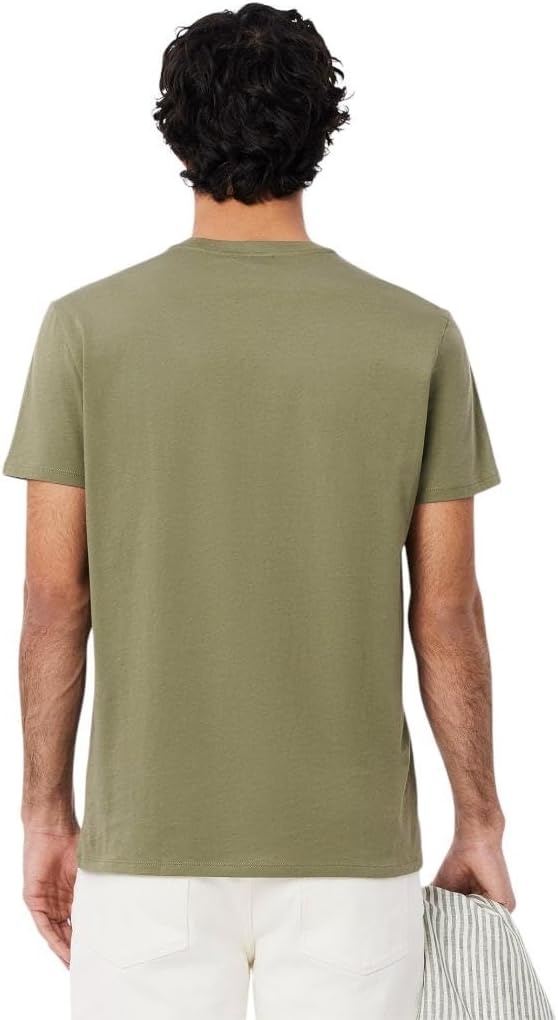image:imageLacoste Mens Short Sleeve VNeck Pima Cotton Jersey TShirtKhaki