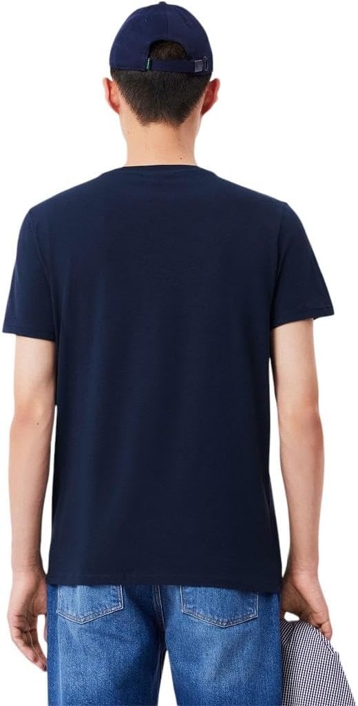 image:imageLacoste Mens Short Sleeve VNeck Pima Cotton Jersey TShirtNavy Blue