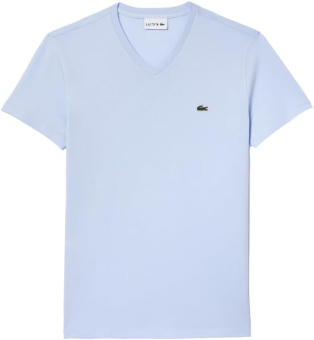 image:imageLacoste Mens Short Sleeve VNeck Pima Cotton Jersey TShirtPhoenix Blue