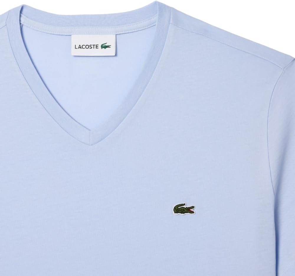 image:imageLacoste Mens Short Sleeve VNeck Pima Cotton Jersey TShirtPhoenix Blue