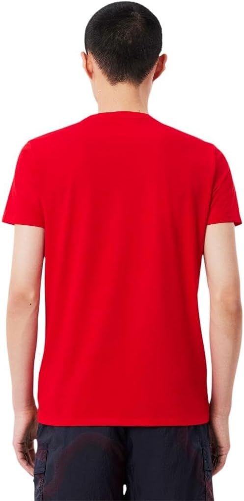 image:imageLacoste Mens Short Sleeve VNeck Pima Cotton Jersey TShirtRed
