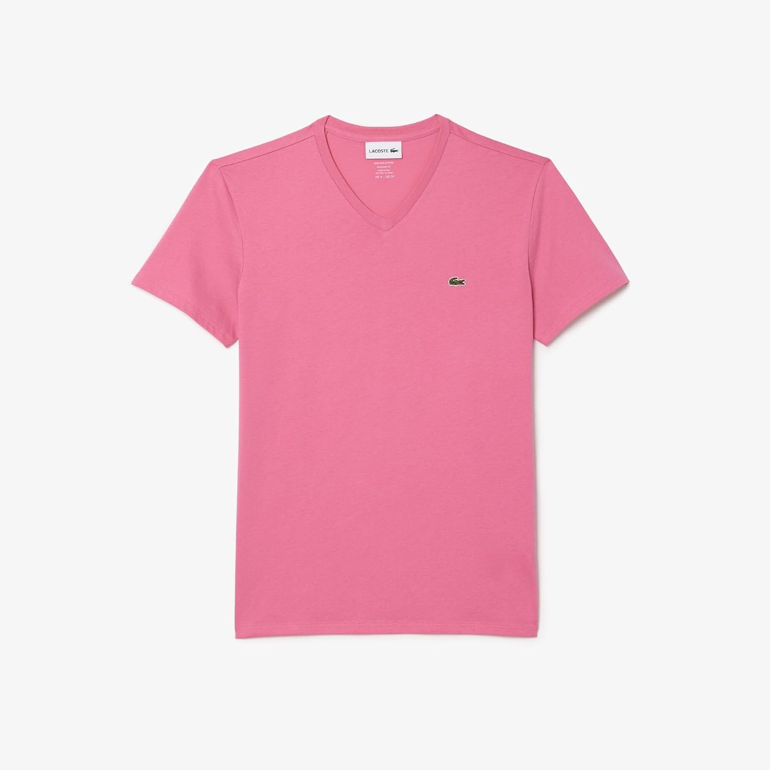 image:imageLacoste Mens Short Sleeve VNeck Pima Cotton Jersey TShirtReseda Pink