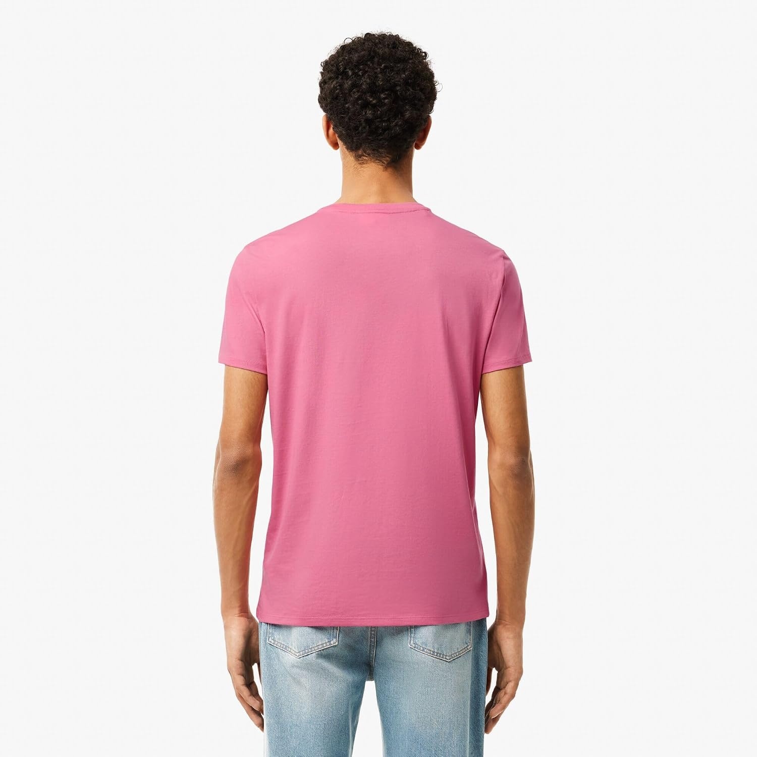 image:imageLacoste Mens Short Sleeve VNeck Pima Cotton Jersey TShirtReseda Pink