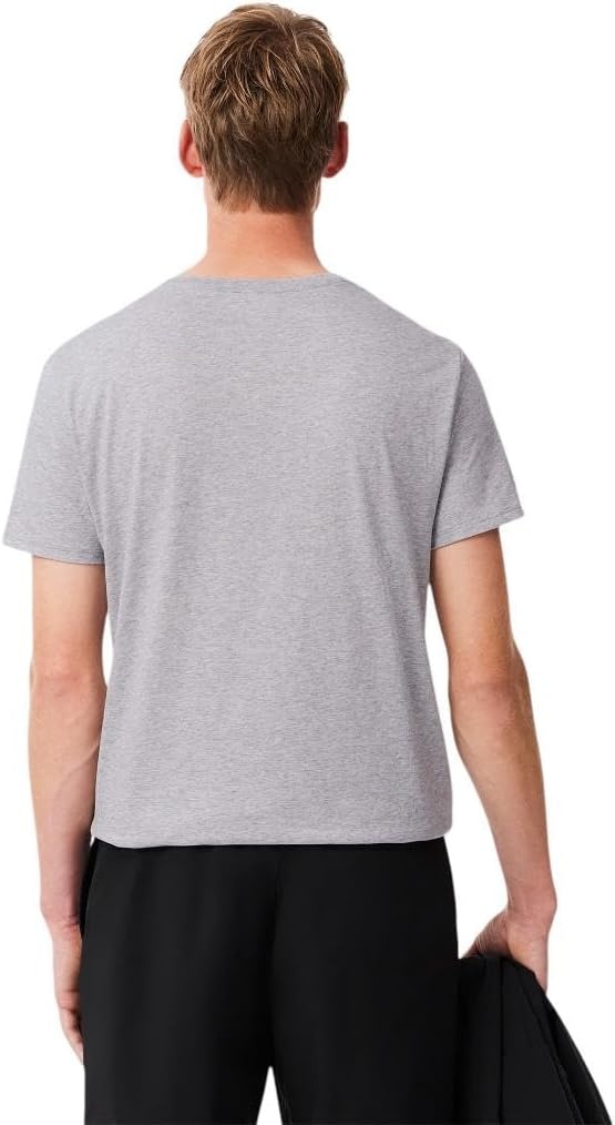 image:imageLacoste Mens Short Sleeve VNeck Pima Cotton Jersey TShirtSilver Heathered