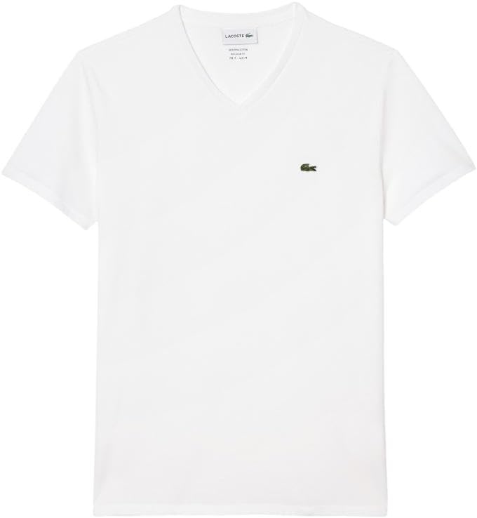 image:imageLacoste Mens Short Sleeve VNeck Pima Cotton Jersey TShirtWhite