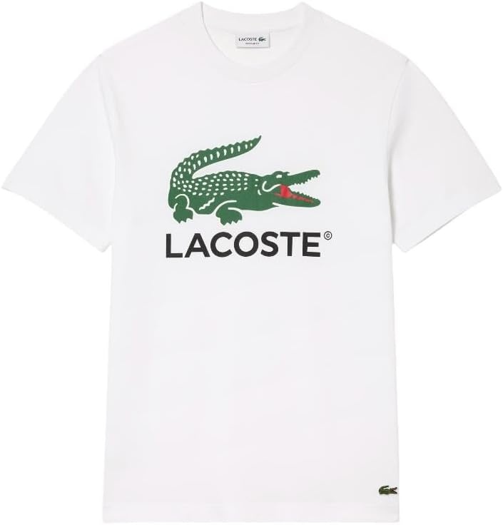 image:imageLacoste Mens Signature Print Cotton TShirtWhite