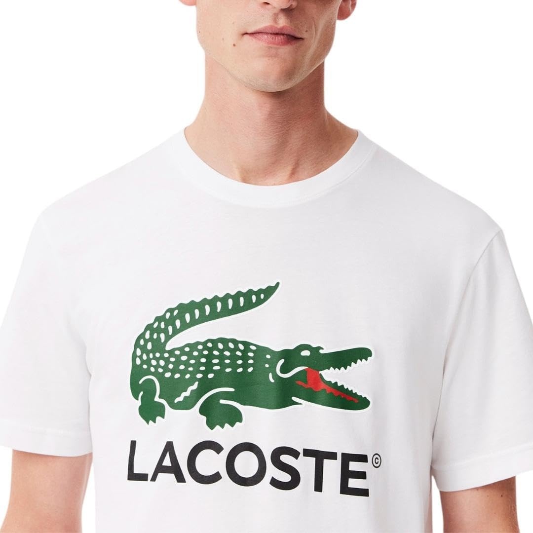 image:imageLacoste Mens Signature Print Cotton TShirtWhite