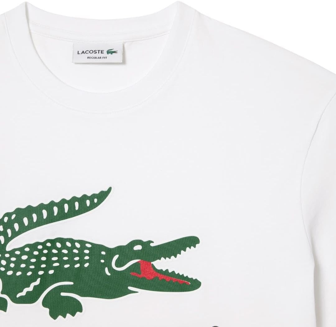 image:imageLacoste Mens Signature Print Cotton TShirtWhite