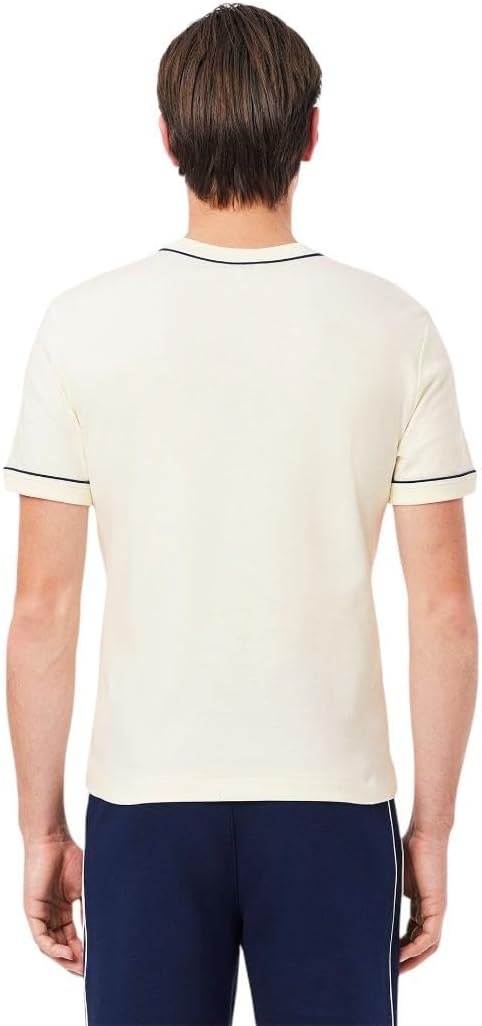 image:imageLacoste Mens Slim Fit Cotton Interlock TShirtOffWhite