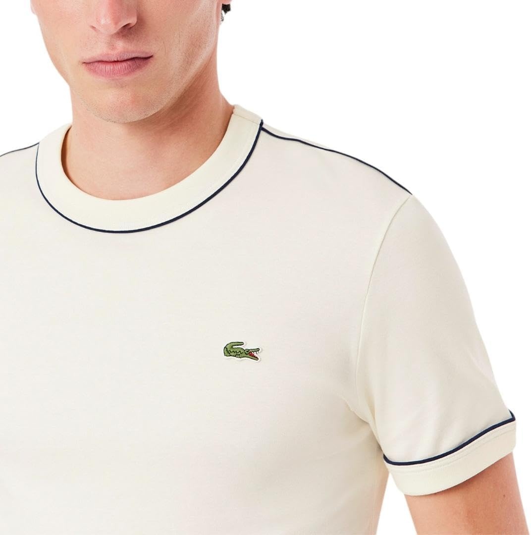 image:imageLacoste Mens Slim Fit Cotton Interlock TShirtOffWhite