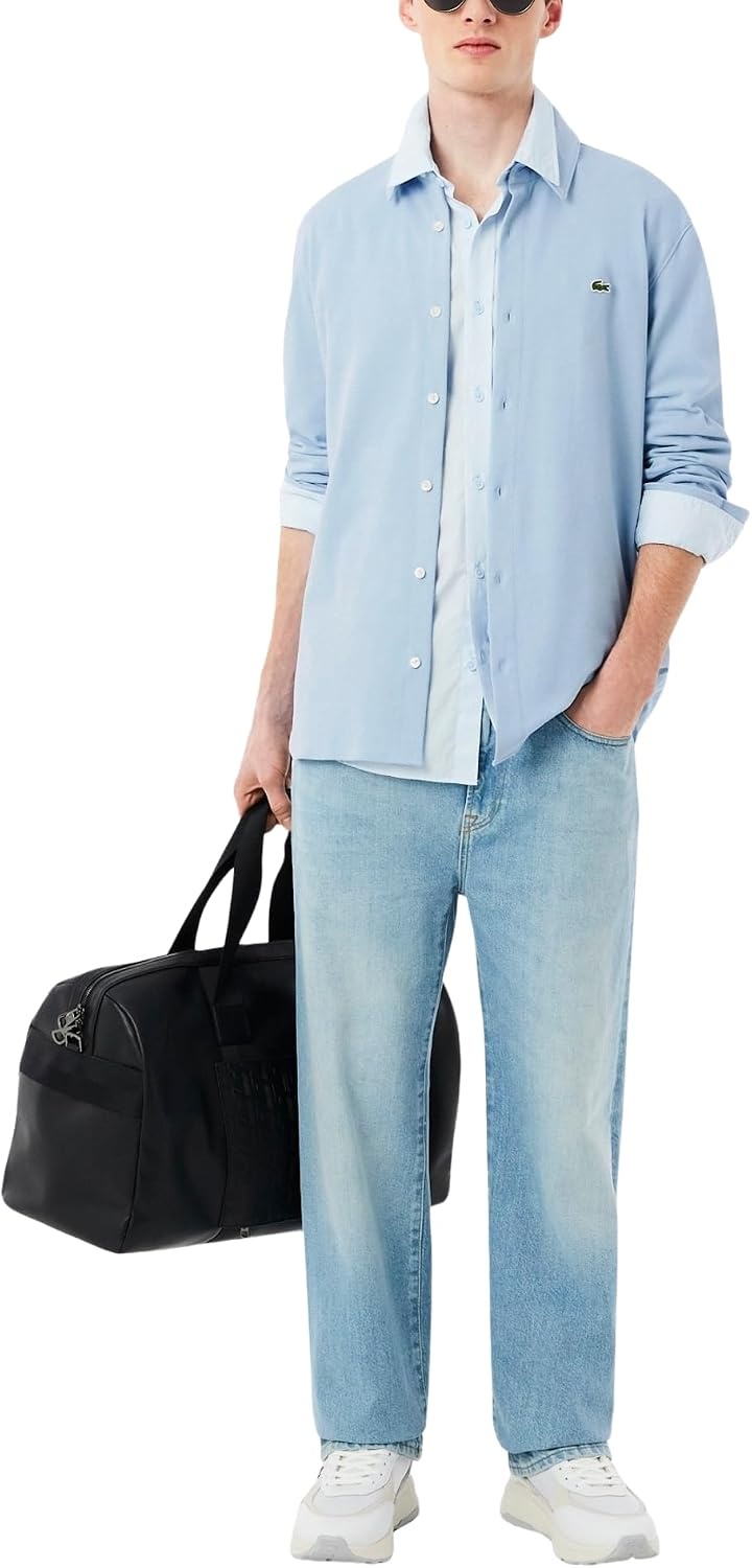 image:imageLacoste Mens Slim Fit Cotton Piqu ShirtChambray