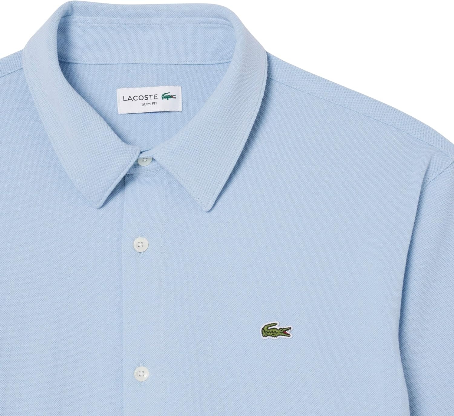 image:imageLacoste Mens Slim Fit Cotton Piqu ShirtChambray
