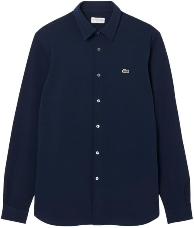 image:imageLacoste Mens Slim Fit Cotton Piqu ShirtNavy Blue