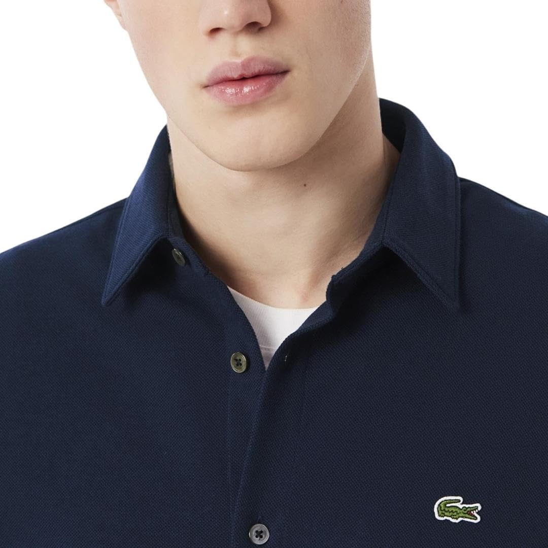 image:imageLacoste Mens Slim Fit Cotton Piqu ShirtNavy Blue