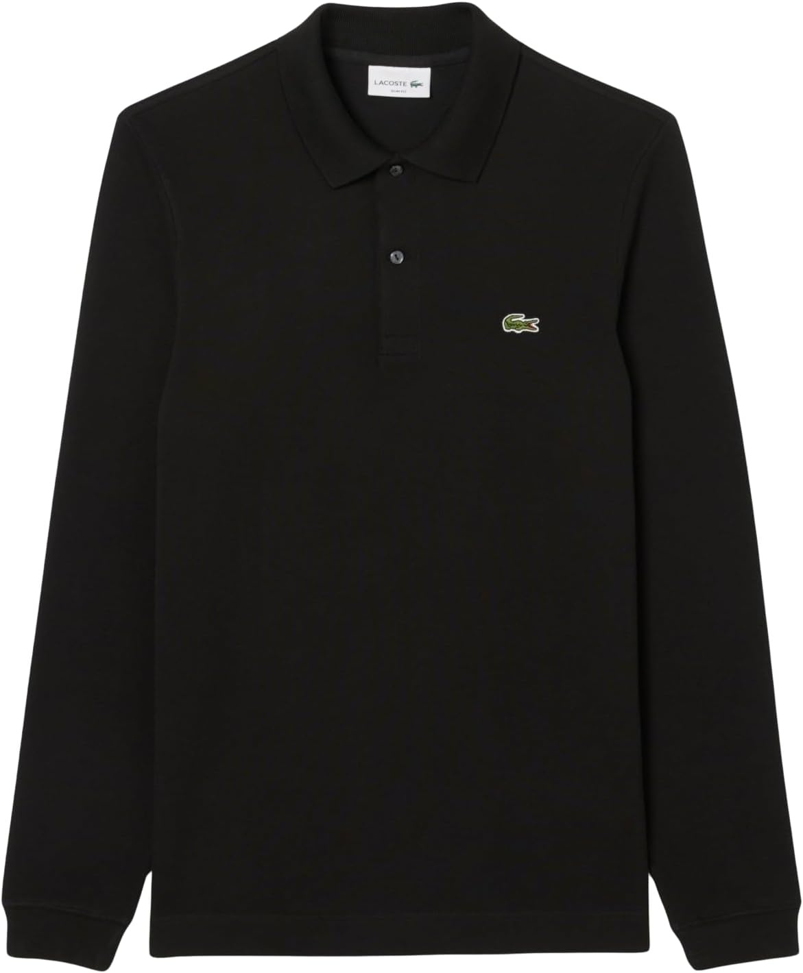 image:imageLacoste Mens Slim Fit L1212 Long Sleeved Polo ShirtBlack