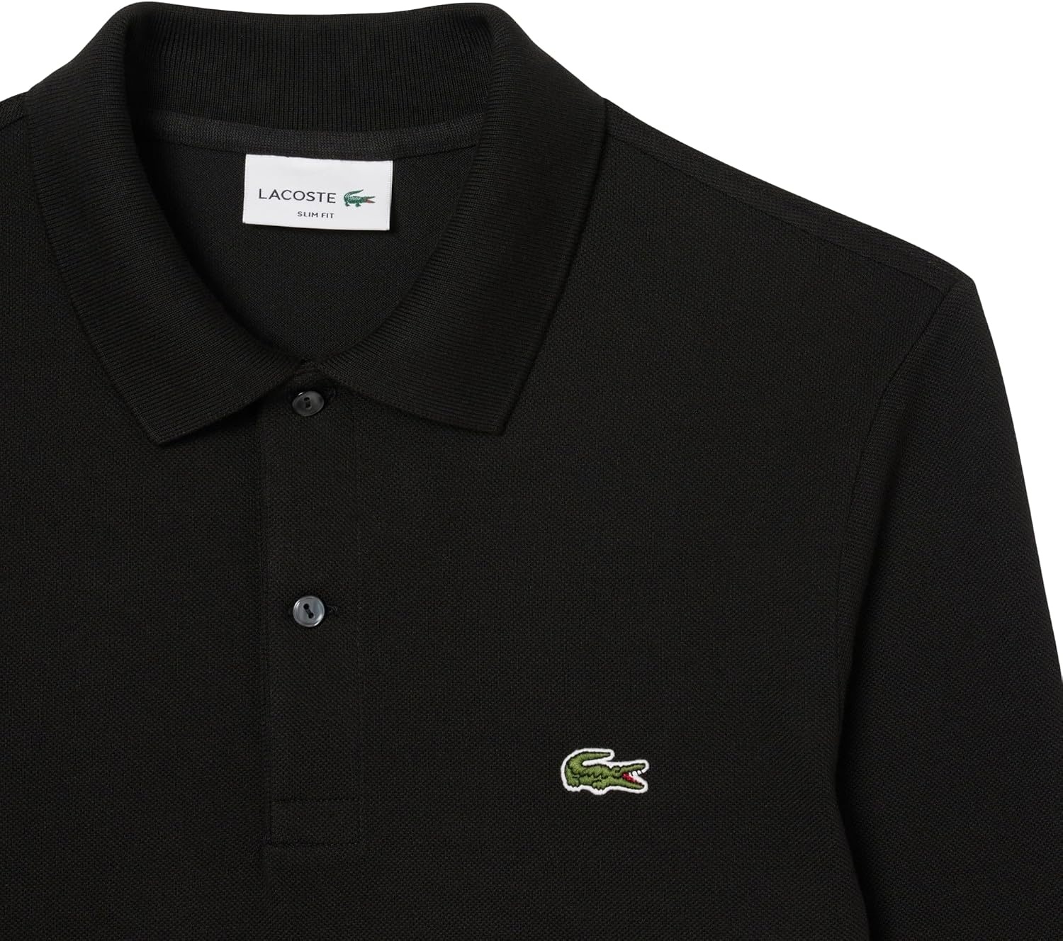 image:imageLacoste Mens Slim Fit L1212 Long Sleeved Polo ShirtBlack