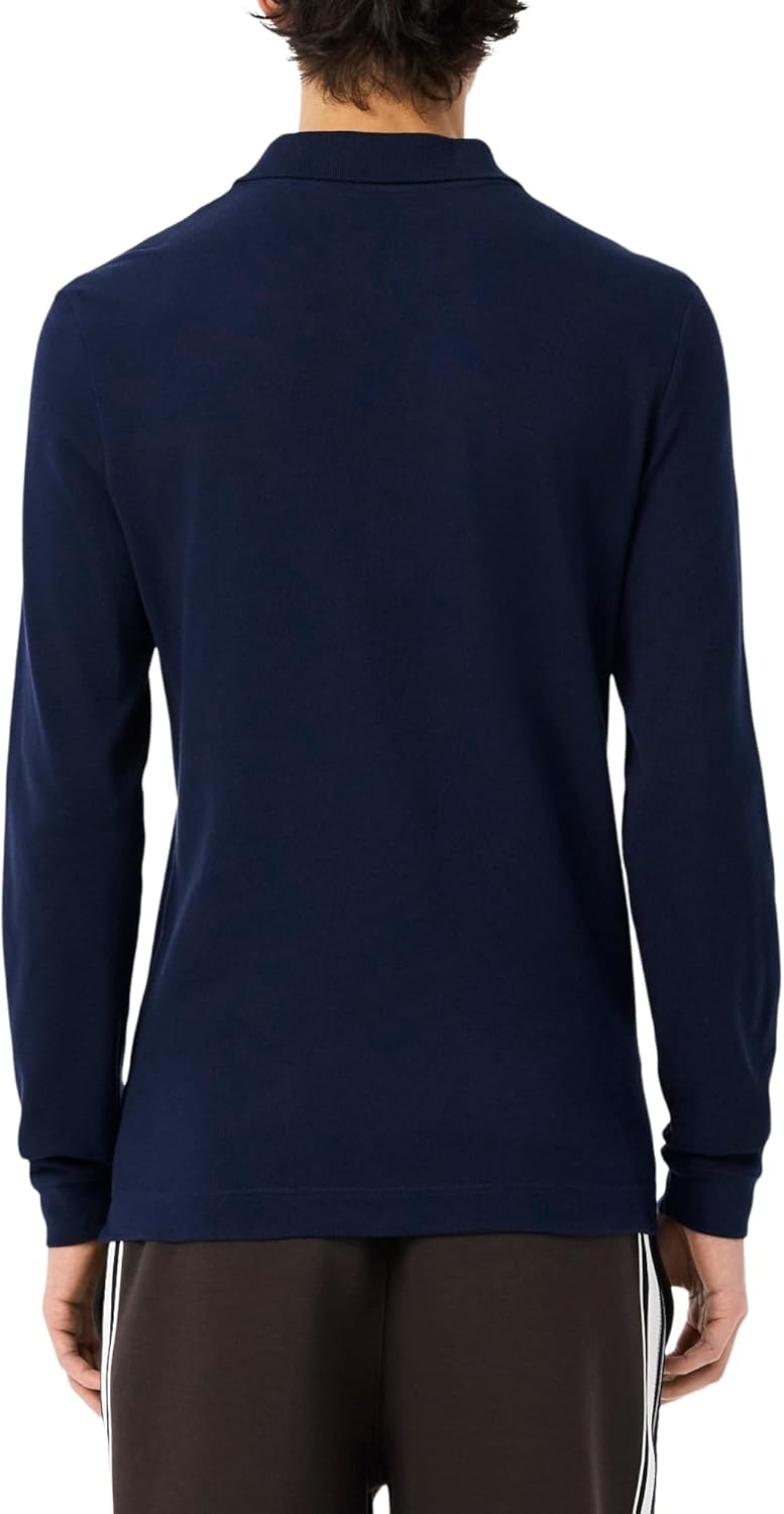 image:imageLacoste Mens Slim Fit L1212 Long Sleeved Polo ShirtNavy Blue