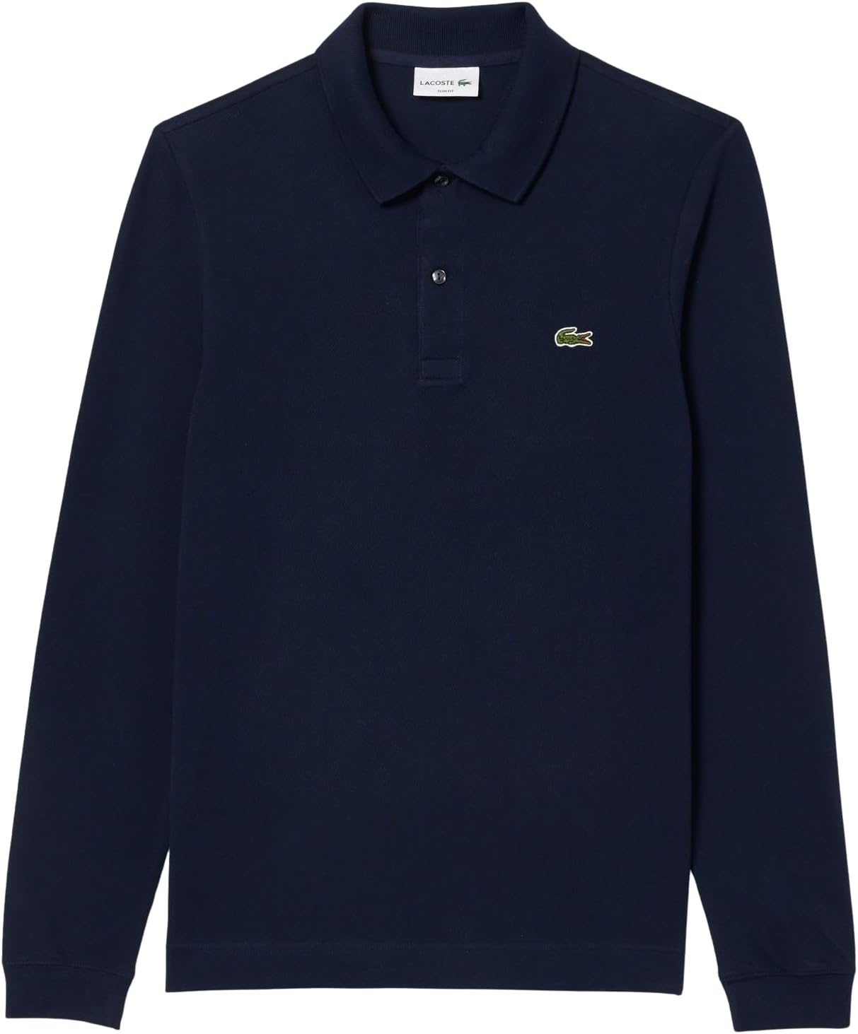 image:imageLacoste Mens Slim Fit L1212 Long Sleeved Polo ShirtNavy Blue